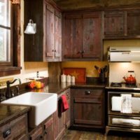 the idea of ​​an unusual design of a rustic kitchen