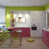 an example of an unusual kitchen decor 13 sq.m picture