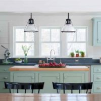 version of the bright decor of the kitchen in a country house photo