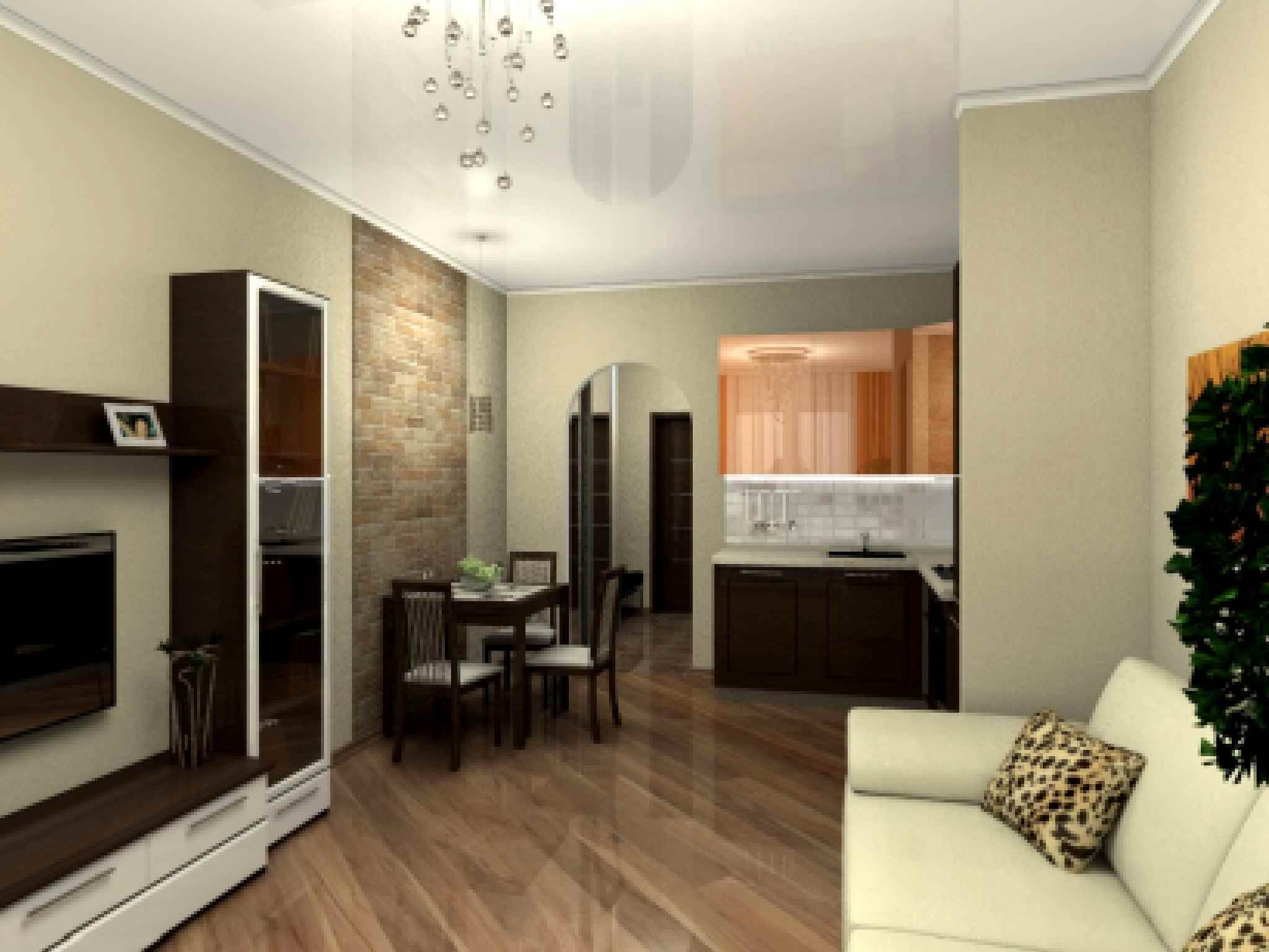 the idea of ​​a beautiful design studio apartment 26 square meters