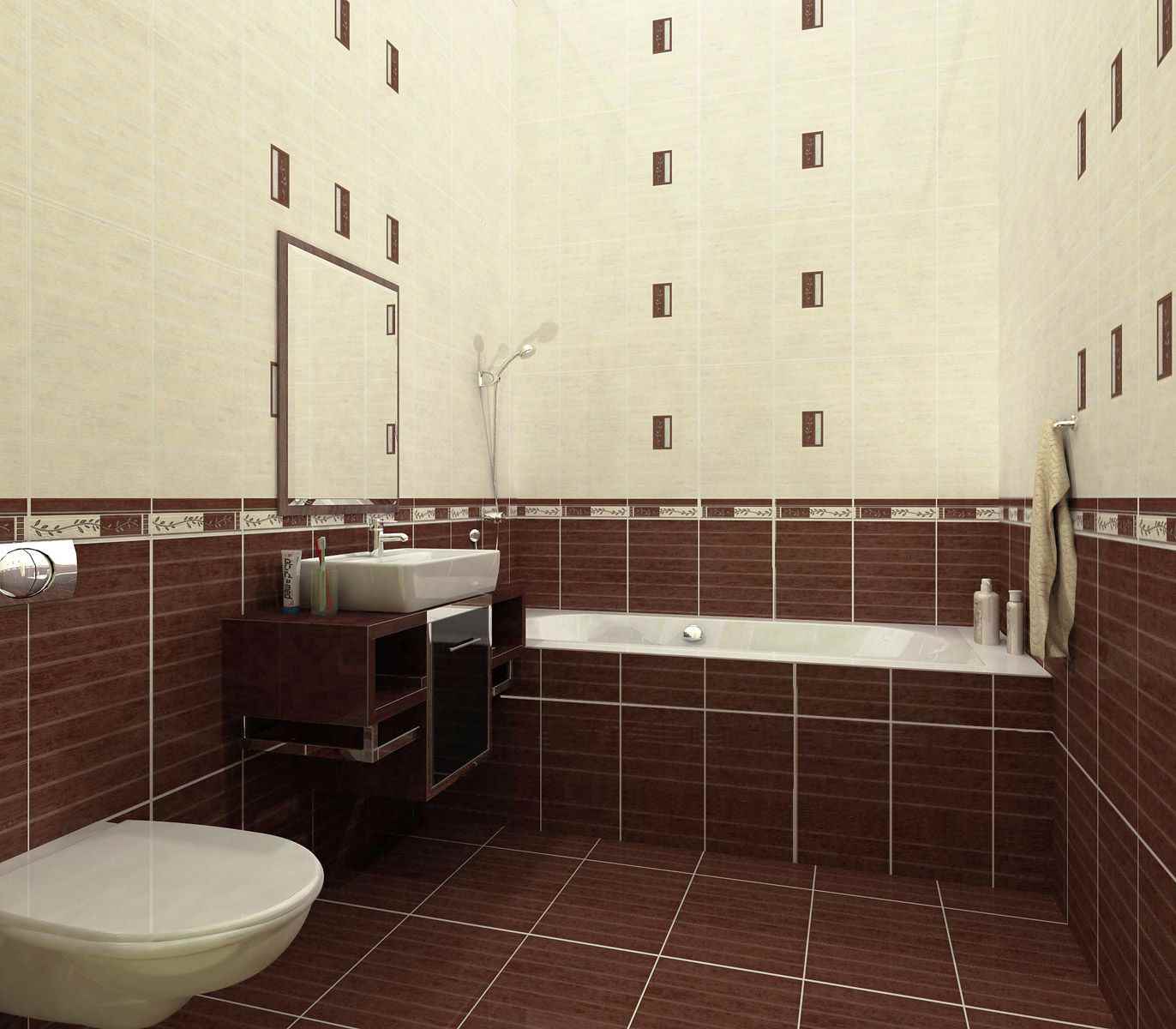 version du beau style de pose de carreaux dans la salle de bain