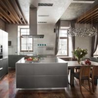 loft style kitchen gray