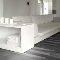 gray laminate and white furniture