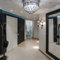 modern design hallway with mirror