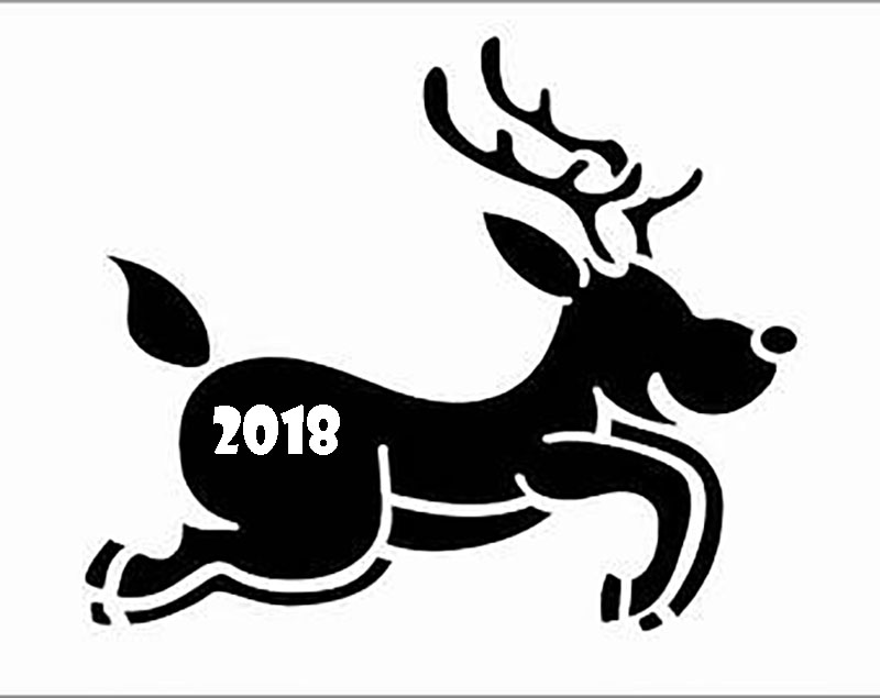 stencil deer on window 2018