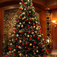 decorate the Christmas tree in 2018 photo