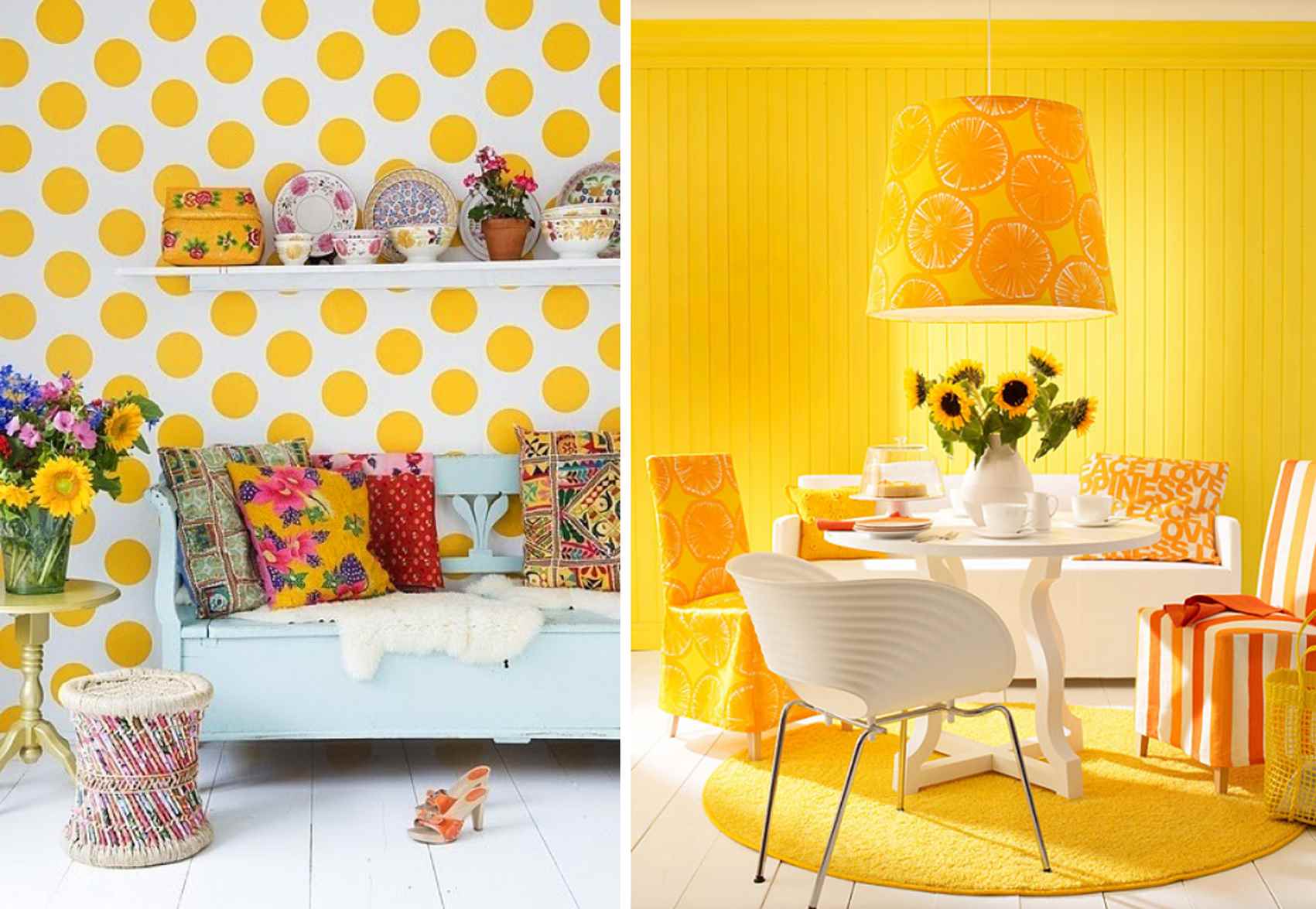 an example of using light yellow in the interior of a room