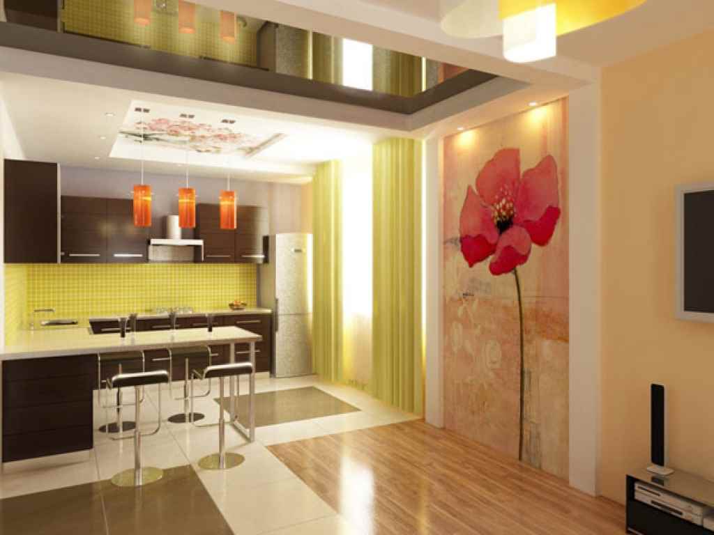 the idea of ​​a beautiful kitchen decor 13 sq.m