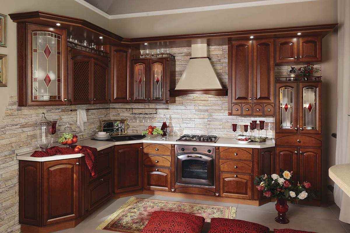 an example of a bright style of kitchen in a classic style