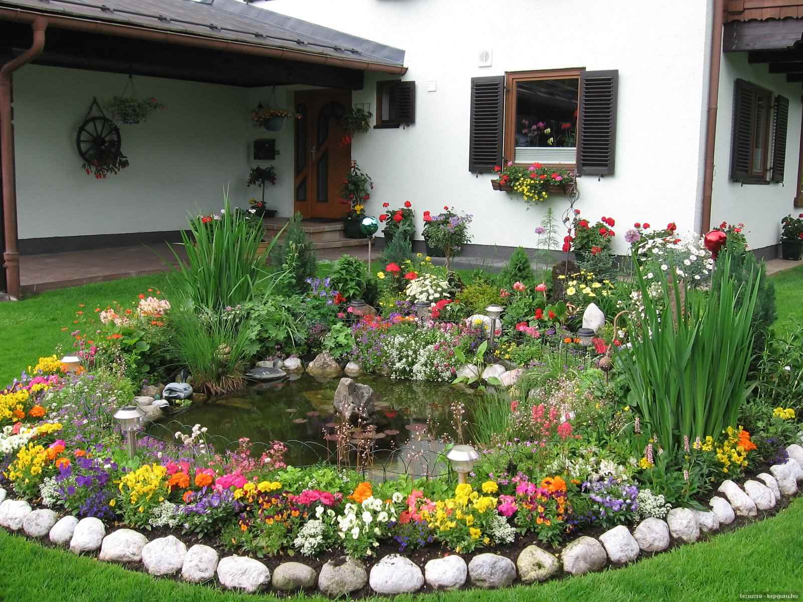 version of the unusual design of the front garden in the country