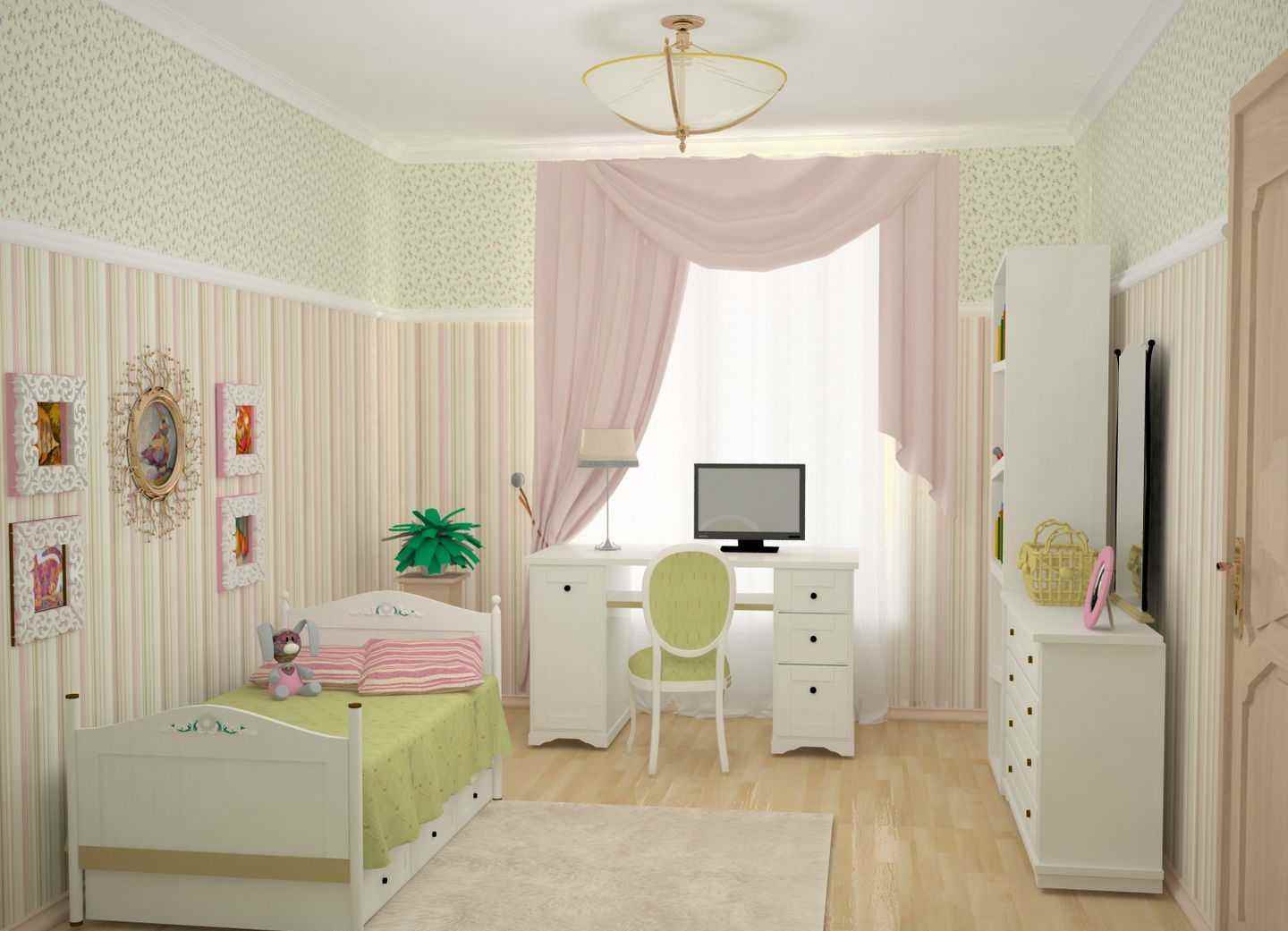 version of the bright decor of the children's room for the girl