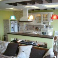 an example of a bright style of the kitchen 13 sq.m photo