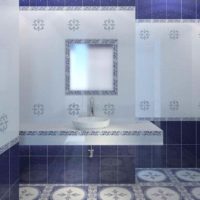 Un exemple de carrelage intérieur clair dans la salle de bain photo