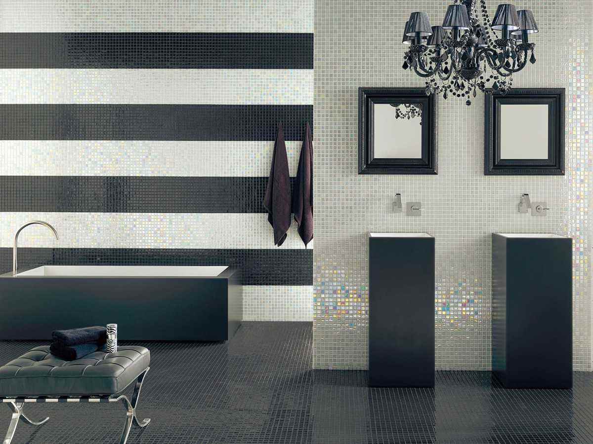 idea of ​​a beautiful style of laying tiles in the bathroom