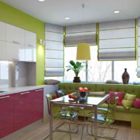 the idea of ​​a bright kitchen design 13 sq.m picture