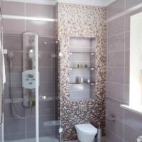 idea of ​​a light style laying tiles in the bathroom picture