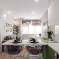 variant of the unusual interior of the kitchen 11 sq. m picture