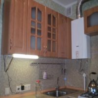 idea of ​​a bright style kitchen with a gas water heater picture