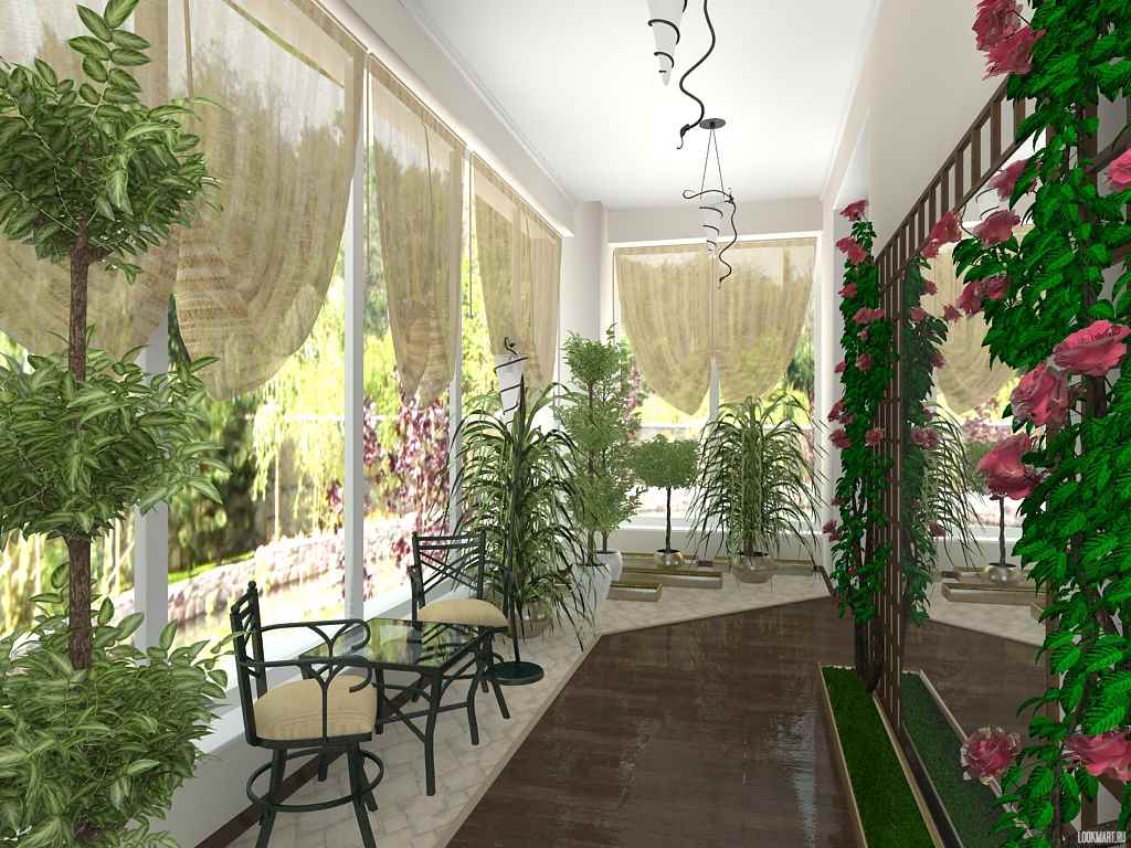 the idea of ​​using unusual ideas for decorating a winter garden in a house