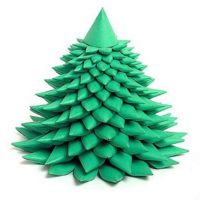 An example of creating a bright Christmas tree from cardboard yourself photo