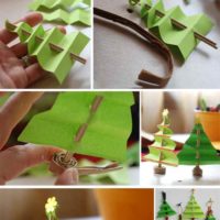 option to create a bright Christmas tree from cardboard on your own picture