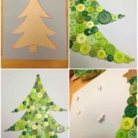 version de bricolage d'un arbre de Noël inhabituel en carton