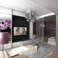 example of an unusual interior of a living room bedroom photo