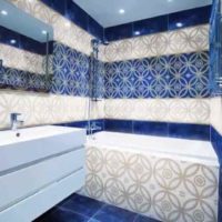 version of the unusual design of laying tiles in the bathroom photo