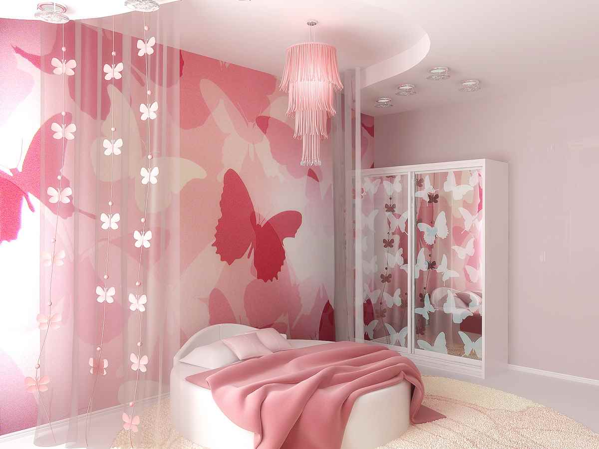 An example of a bright decor of a children's room for a girl
