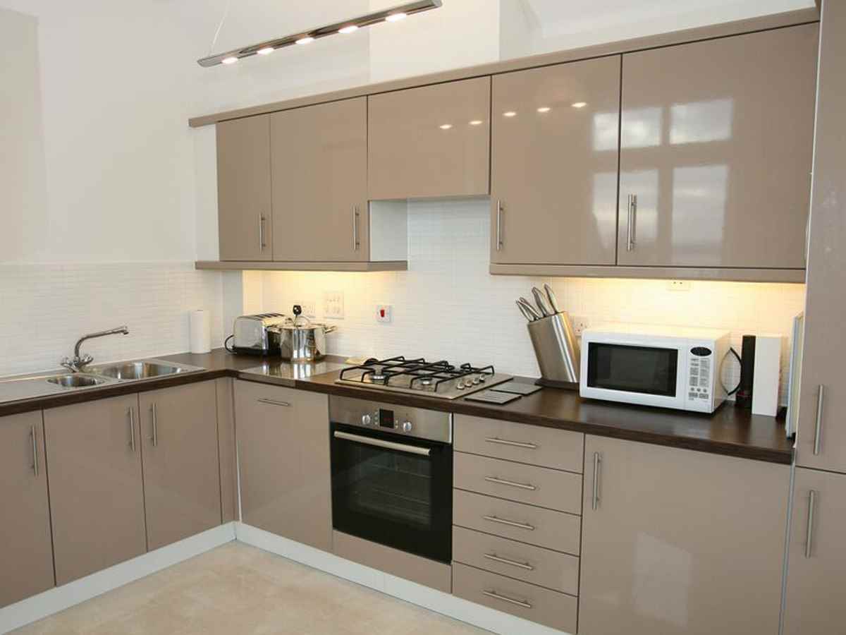option of a beautiful kitchen interior 12 sq.m