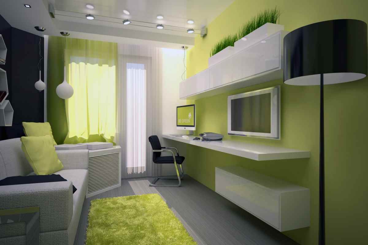 an example of a beautiful design of a room of 12 sq.m