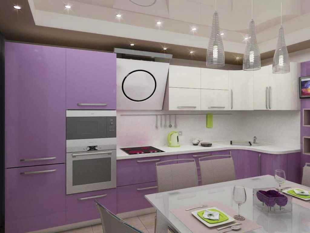 an example of a bright design of a kitchen of 11 sq.m
