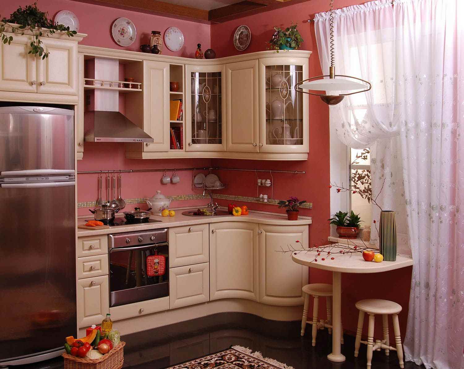 option for a bright kitchen interior 7 sq.m