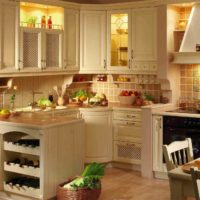 variant of a bright design of a rustic kitchen