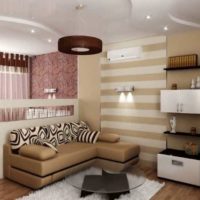 variant of the bright interior of the living room bedroom photo