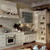 idea of ​​a bright interior of a kitchen in a wooden house photo