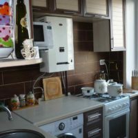 version of the bright design of the kitchen with a gas water heater photo