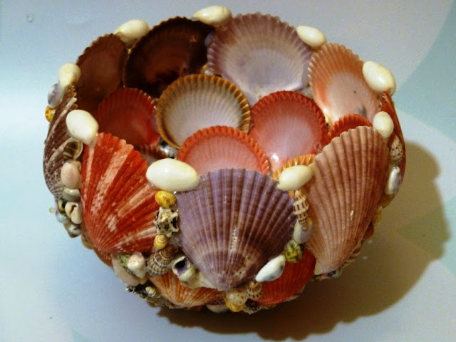 jūros kriauklės vaza