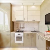kitchen design with bright interior window
