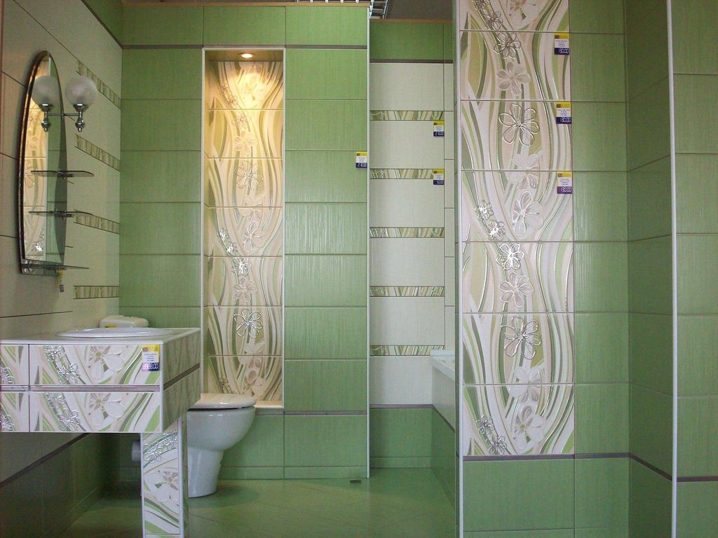 carreaux de salle de bain vert