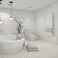 foto bianca delle mattonelle del bagno