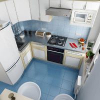 cucina design pavimento di piastrelle di 6 mq