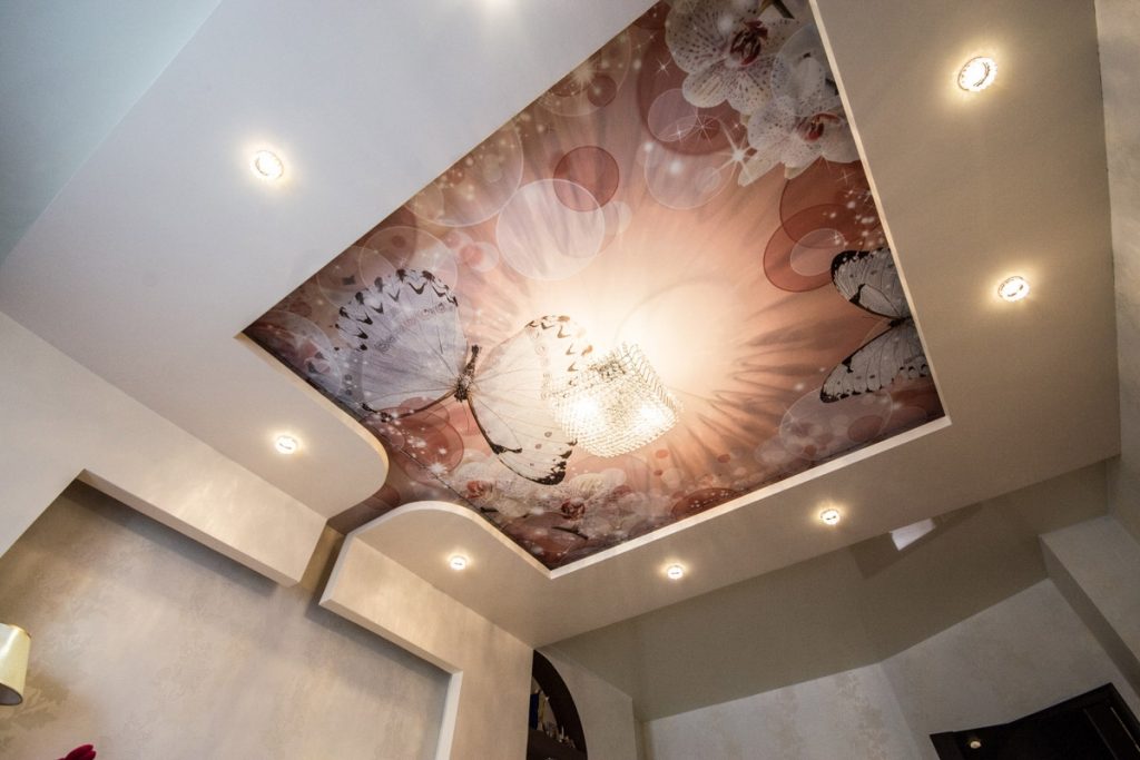murals in the bedroom on the ceiling