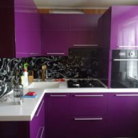 black-purple kitchen design