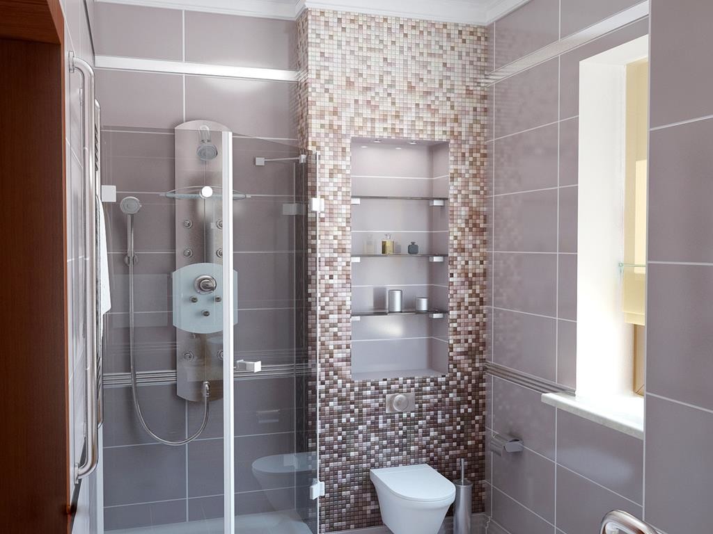 mosaïque de carreaux dans la salle de bain