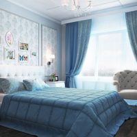 white and blue bedroom