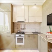 small kitchen design beige set
