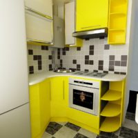small kitchen design yellow set