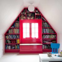 attic design in house library