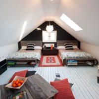 attic design in the house bedroom decoration